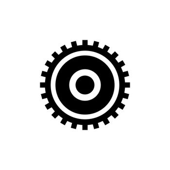 Clock Gear, Cogwheel Flat Vector Icon