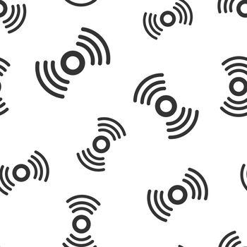 Motion sensor icon seamless pattern background. Sensor waves vector illustration. Security connection symbol pattern.