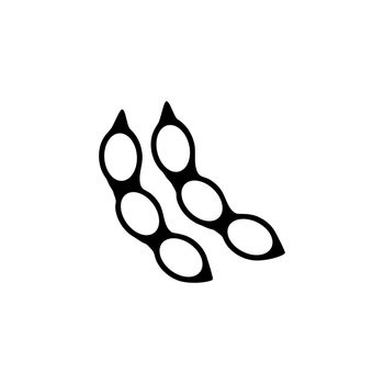 Soya Bean Pod, Soybean Flat Vector Icon