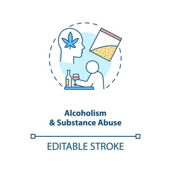 Alcoholism and substance abuse concept icon