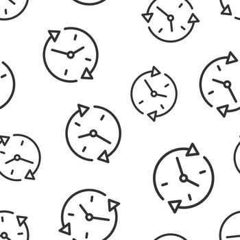 Clock countdown icon seamless pattern background. Time chronometer vector illustration. Watch clock symbol pattern.