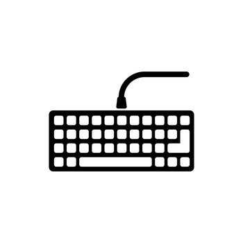 Wired Computer Keyboard, Keypad Flat Vector Icon