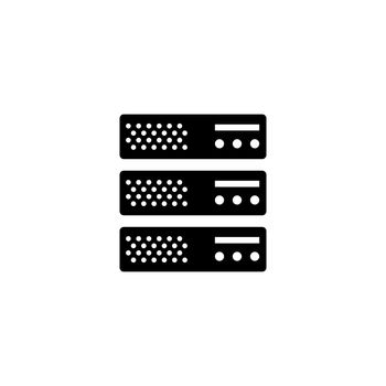 Hosting Server, Data Center, Web Storage Flat Vector Icon
