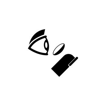 Put on Contact Lens Flat Vector Icon