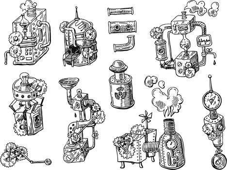 sketch steampunk mechanism