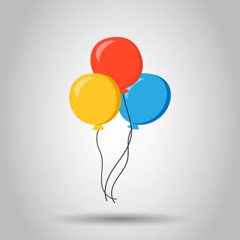 Air balloon flat vector icon. Birthday baloon illustration on white background. Balloon business concept.