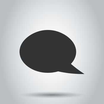 Blank empty speech bubble vector icon in flat style. Dialogue box on white background. Speech message business concept.