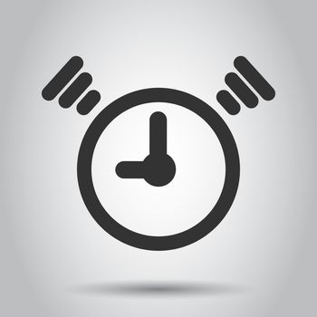 Clock timer icon in flat style. Time alarm illustration on white background. Stopwatch clock business concept.