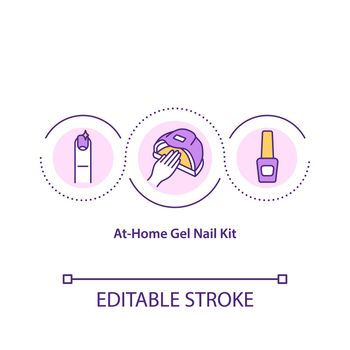 At-home gel nail kit concept icon