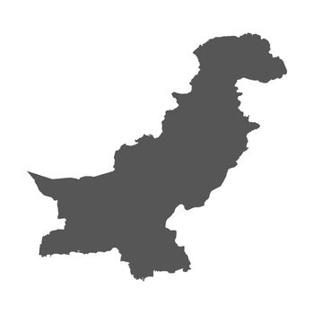 Pakistan vector map. Black icon on white background.
