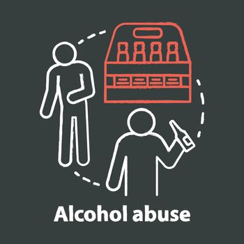 Alcohol abuse chalk concept icon