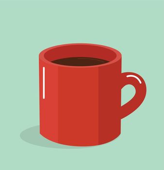 Red coffee mug flat design style