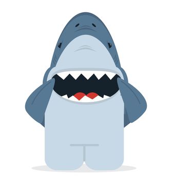 shark with open jaws smile vector