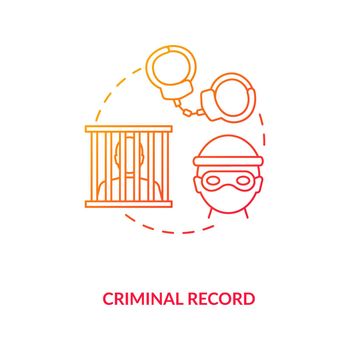 Criminal record red gradient concept icon