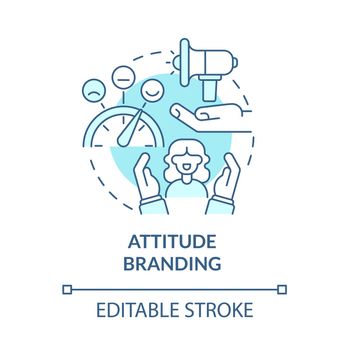 Attitude branding blue concept icon