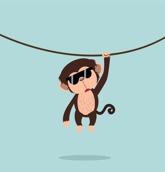 monkey climbing the vine cartoon