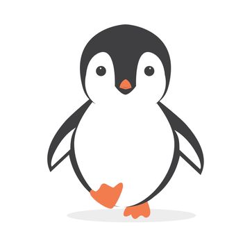 Cute Penguin cartoon minimal flat vecor