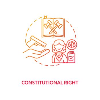 Constitutional right red gradient concept icon