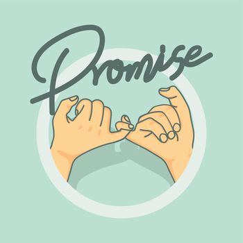 hand Pinky promise isolate background concept