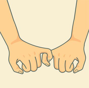 Hand Holding to Pinky promise  vector