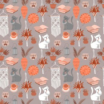 Cozy hand drawn vector set of elements.