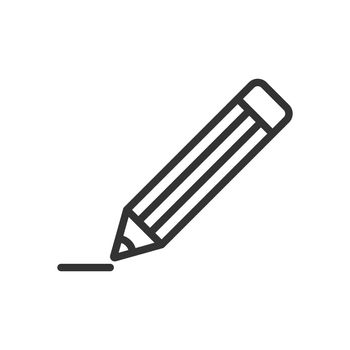 Pencil with rubber eraser icon in flat style. Highlighter vector illustration on white isolated background. Pencil business concept.