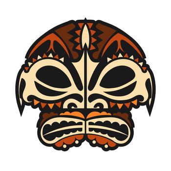 Native New Zealand. Maori. Tattoo on the face. Mask. Vector