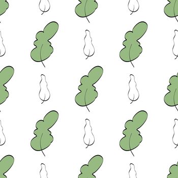 Seamless pattern green leaves. Good for cafes and restaurants, menus, wrapping paper and postcards. Vector