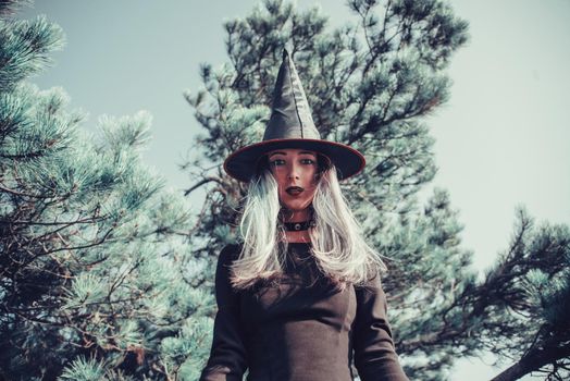 Dark witch in the forest
