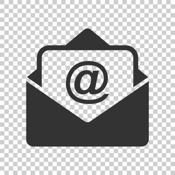 Mail envelope icon in flat style. Email message vector illustration on isolated background. Mailbox e-mail business concept.