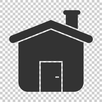 House building icon in flat style. Home apartment vector illustration on isolated background. House dwelling business concept.