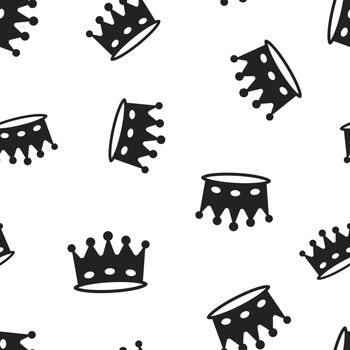 Crown diadem icon seamless pattern background. Business concept vector illustration. Royalty crown symbol pattern.