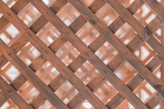 Wooden mesh or lattice abstract design pattern wood interior background