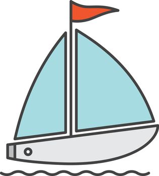 Sailboat color icon