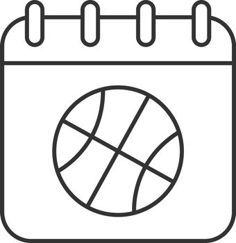 Basketball championship date linear icon