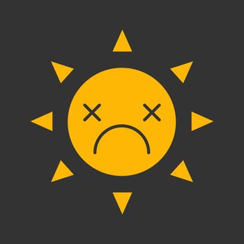 Dead sun smile glyph color icon