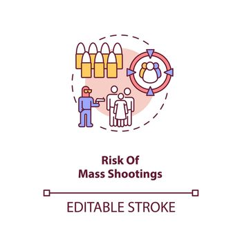 Risk of mass shooting concept icon