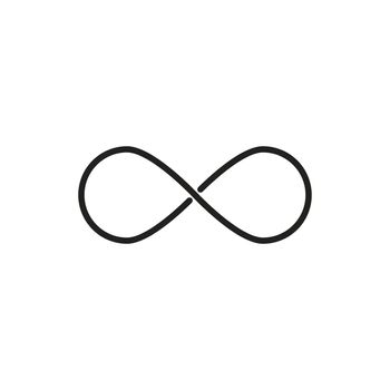 Limitless, infinity icon. Vector illustration, flat design.