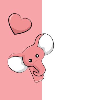 Beautiful baby elephant valentine card to write dedication