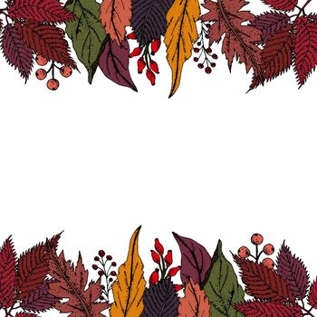 Autumn seasonals postes with autumn leaves and floral elements in fall colors.Autumn greetings cards perfect for prints,flyers,banners,invitations,promotions and more.Vector autumn illustration.