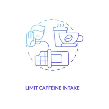 Limit caffeine intake concept icon
