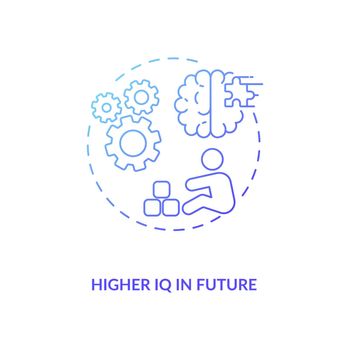 Higher IQ in future concept icon