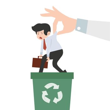 hand holding businessman  recycling concept