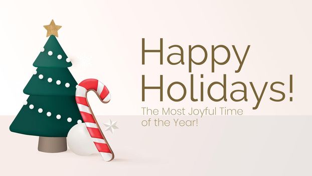 Happy holidays presentation template, Christmas tree vector