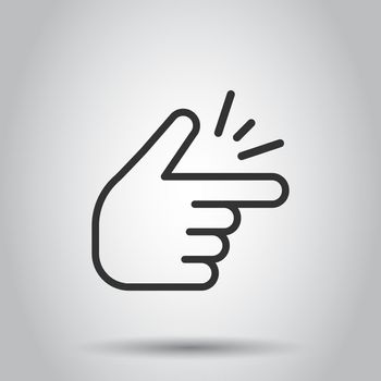 Finger snap icon in flat style. Fingers expression vector illustration on white background. Snap gesture business concept.
