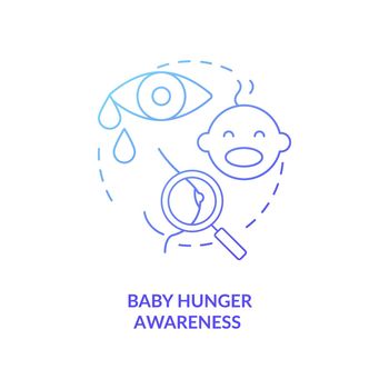 Baby hunger awareness concept icon