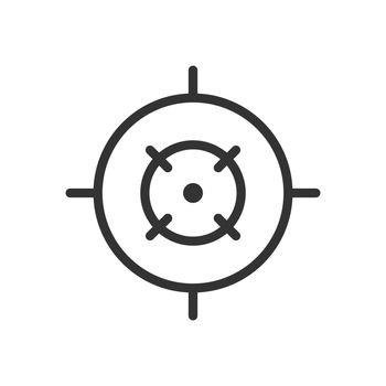 Shooting target vector icon in flat style. Aim sniper symbol illustration on white background. Target aim business concept.