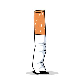 Cigarette butt  isolated  vector