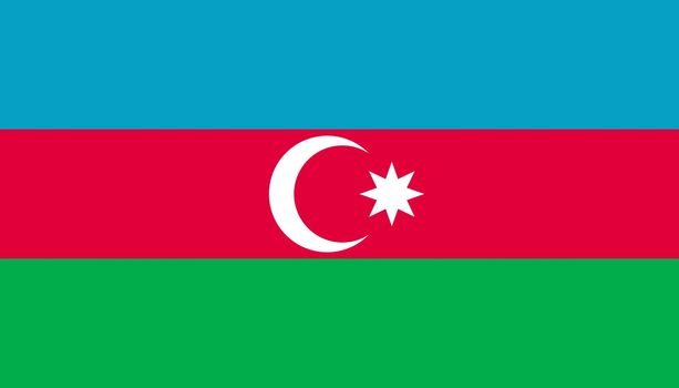 Azerbaijan flag icon in flat style. National sign vector illustration. Politic business concept.