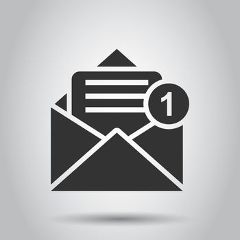 Mail envelope icon in flat style. Email message vector illustration on white background. Mailbox e-mail business concept.
